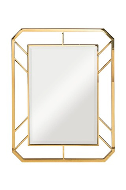 Зеркало в металлической раме (золото)