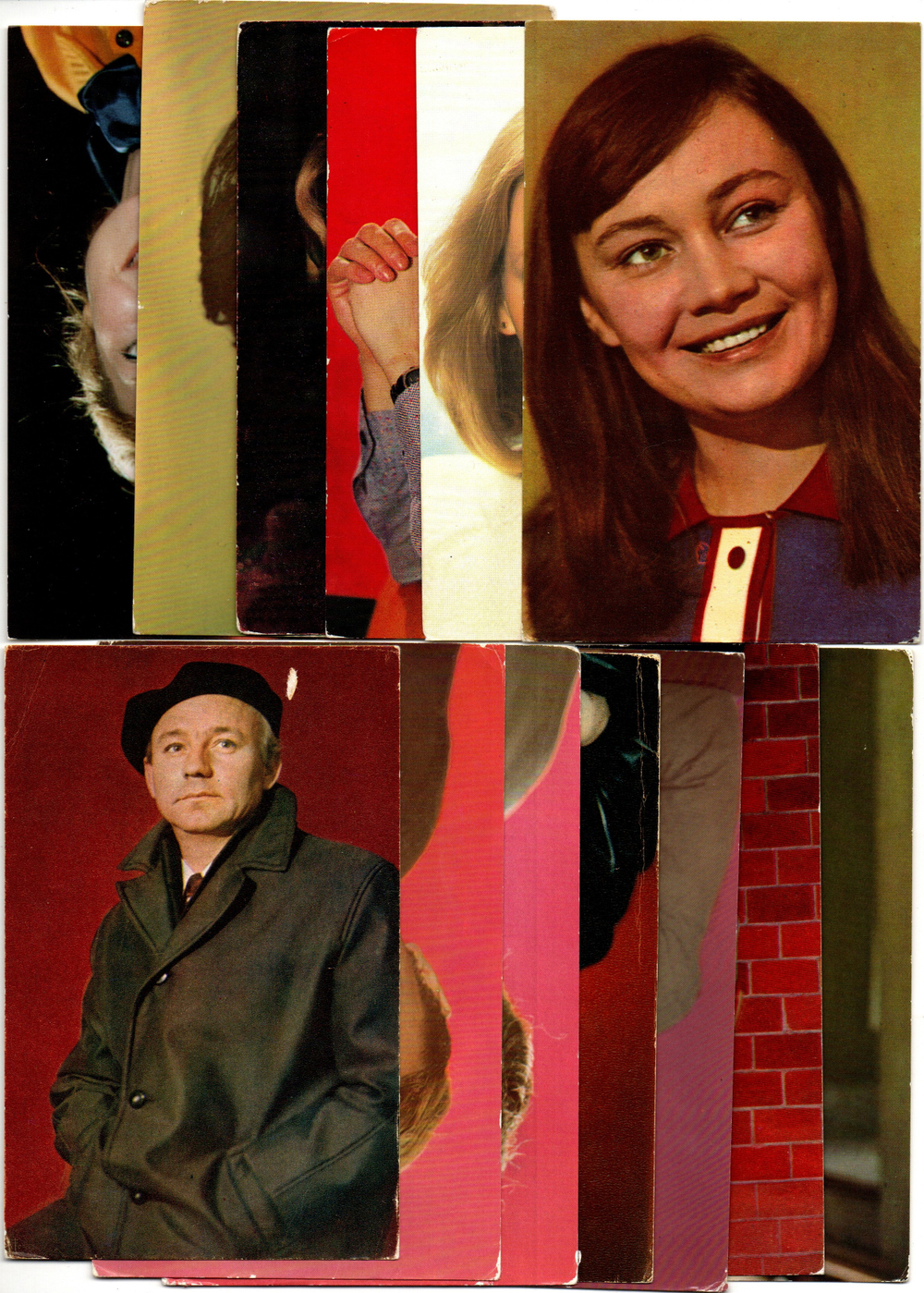 №125 Открытки Артисты и актёры СССР 1970–1980-е г. 25 штук. Цветные, чистые, без повторов