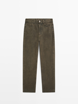 Massimo Dutti Джинсы свободного кроя со средней посадкой, темно-зеленый