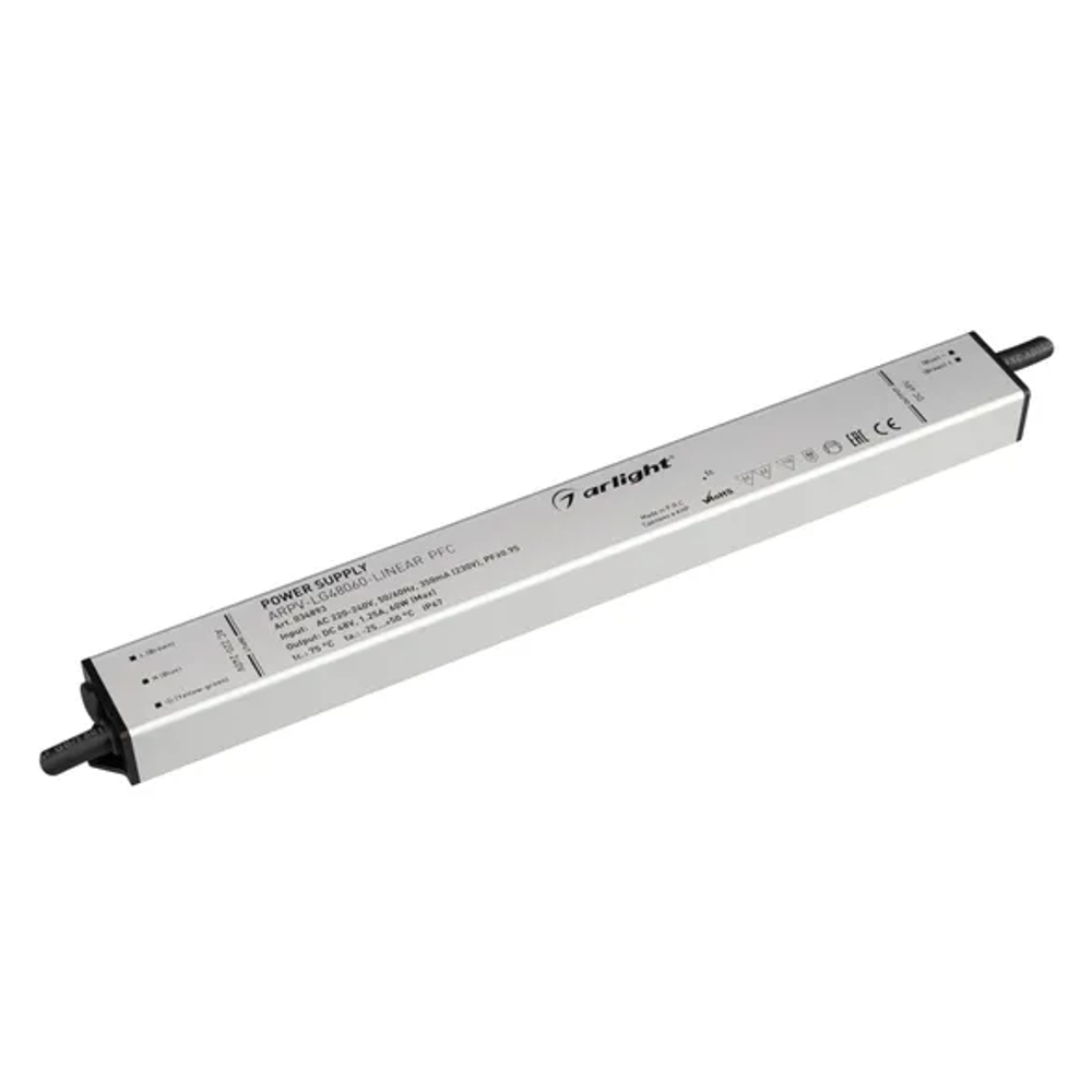 Блок питания ARPV-LG48060-LINEAR-PFC (48V, 1.25A, 60W) (Arlight, IP67 Металл, 5 лет) 034893