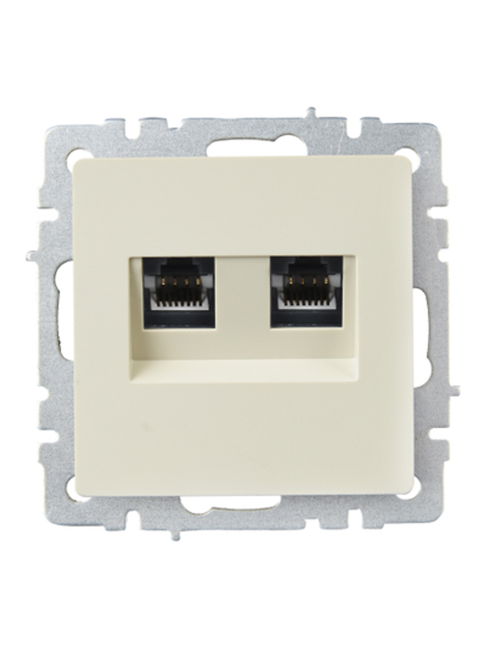 BRITE Розетка двойная RJ11+RJ45 кат.5E РК/Т12-БрКр бежевый IEK