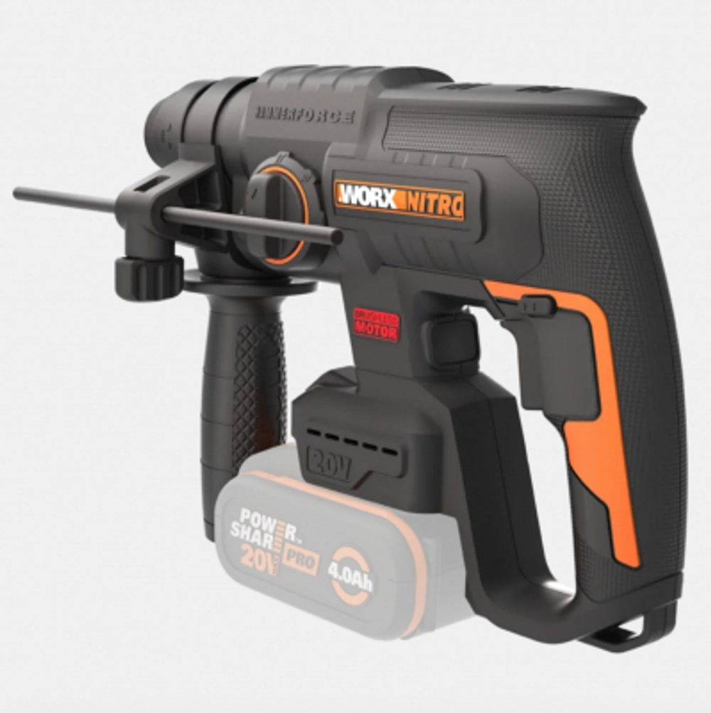 Перфоратор аккумуляторный бесщеточный WORX WX381.9, 20В, без АКБ и ЗУ, коробка