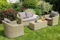 "Кон Панна" лаунж-зона из искусственного ротанга, цвет соломенный