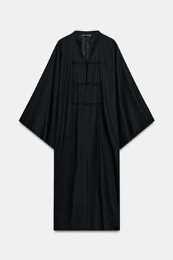 ZARA ПЛАТЬЕ-ТУНИКА С НАВЕСНЫМИ ПЕТЛЯМИ — ZW COLLECTION, ЧЕРНЫЙ