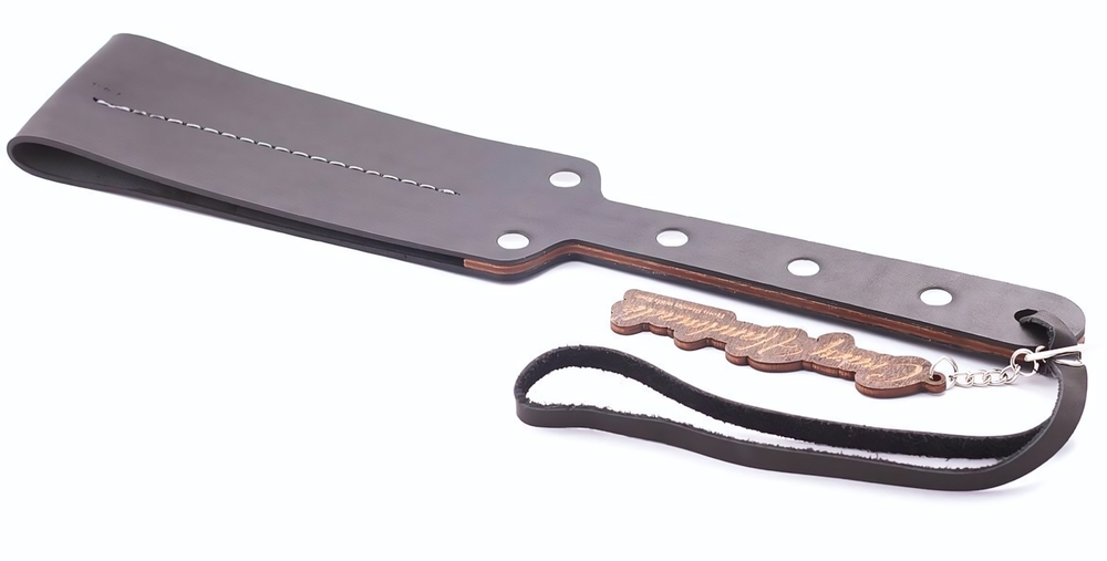 Гладкий мягкий удлиненный пэддл с заклепками - 32 см. (Цвет: черный)