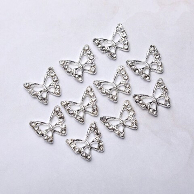 Blesk, Украшение для ногтей "Бабочки" №08 (металл) разм 9*10 мм, 10 шт.