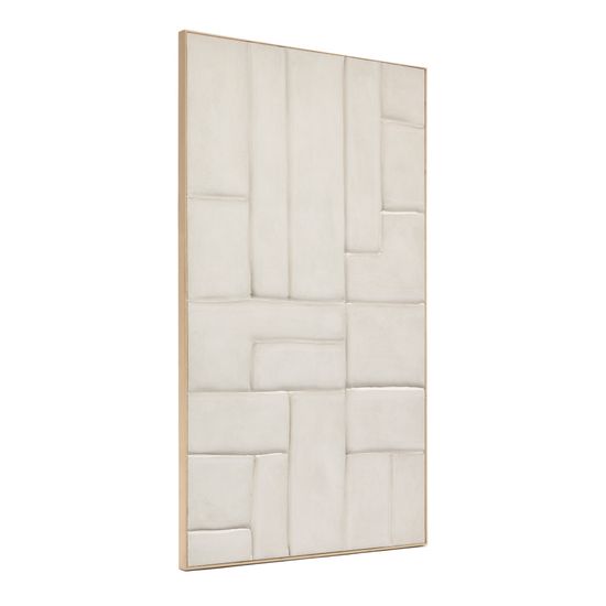 Klis Картина из белого льна с геометрическими фигурами, 120 х 200