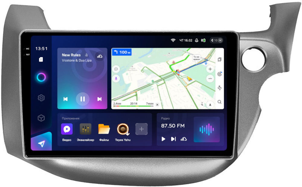 Магнитола для Honda FIT 2 2007-2014, FIT Shuttle - Teyes CC3-2K QLed Android 10, ТОП процессор, SIM-слот, CarPlay