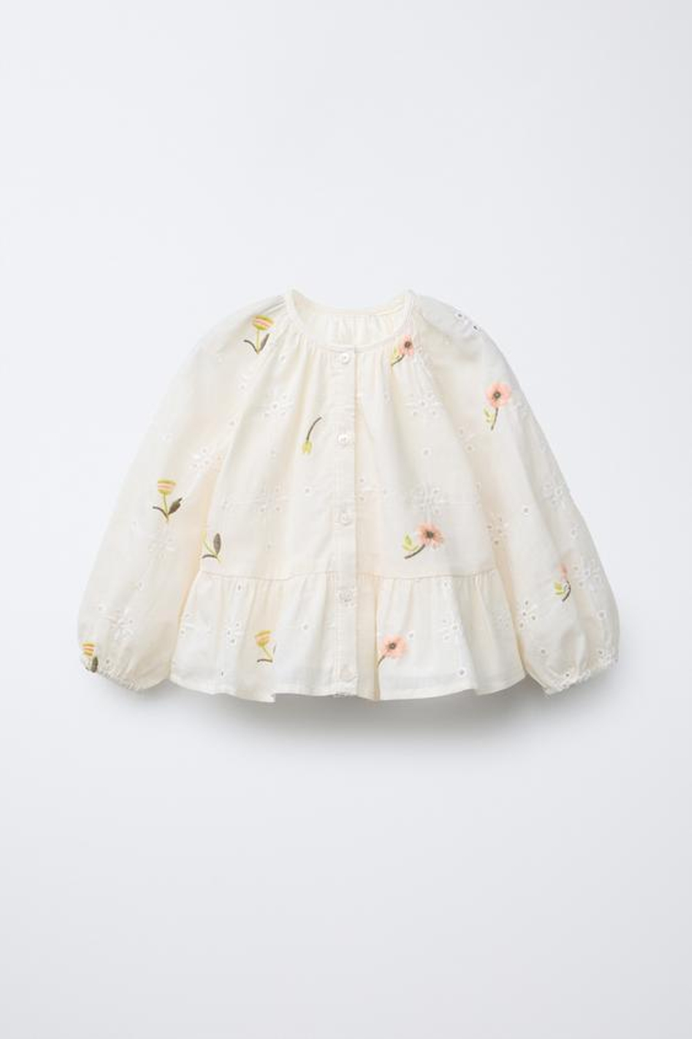 ZARA РУБАШКА С ВЫШИВКОЙ, БЕЛЫЙ