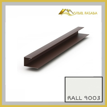 Джей профиль для сайдинга 0,45мм, RALL 9003-Сигнальный белый 2м