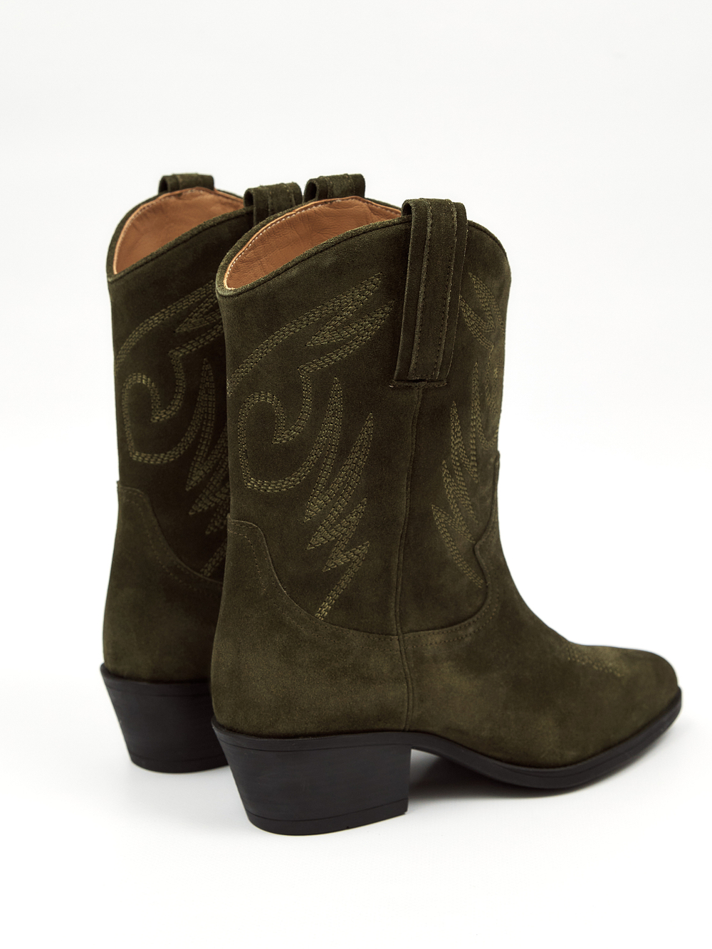 Казаки миди из натуральной замши BELLE / хаки