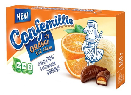 Конфеты "Confemillio" 160г. Апельсин-Пломбир Красный пищевик