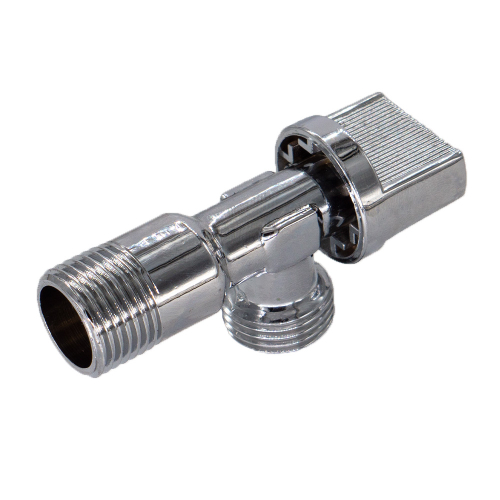 Кран латунный, для бытовых приборов, угловой бабочка, хром, 1/2"х1/2"нар/нар, CAME1212