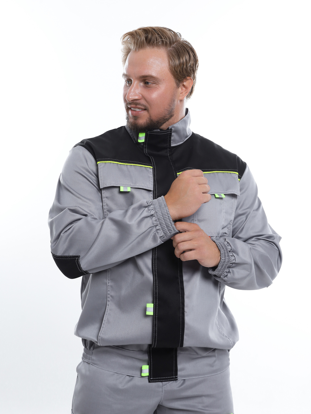 Костюм Nerss «Практик», куртка + полукомбинезон. Серый с черным