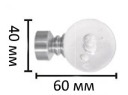 Наконечники "Шар гелий Ост" кованых карнизов для штор d16 мм, цвет нержавеющая сталь