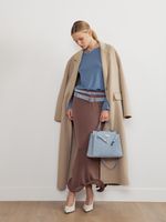 БАЗОВЫЙ РЕМЕНЬ С МЯТОЙ ПРЯЖКОЙ ЗАМША ГОЛУБОЙ