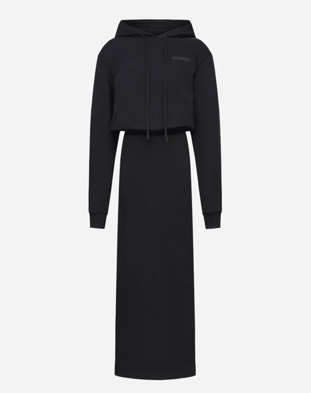 Вязаное платье макси с шарфом-шлейфом