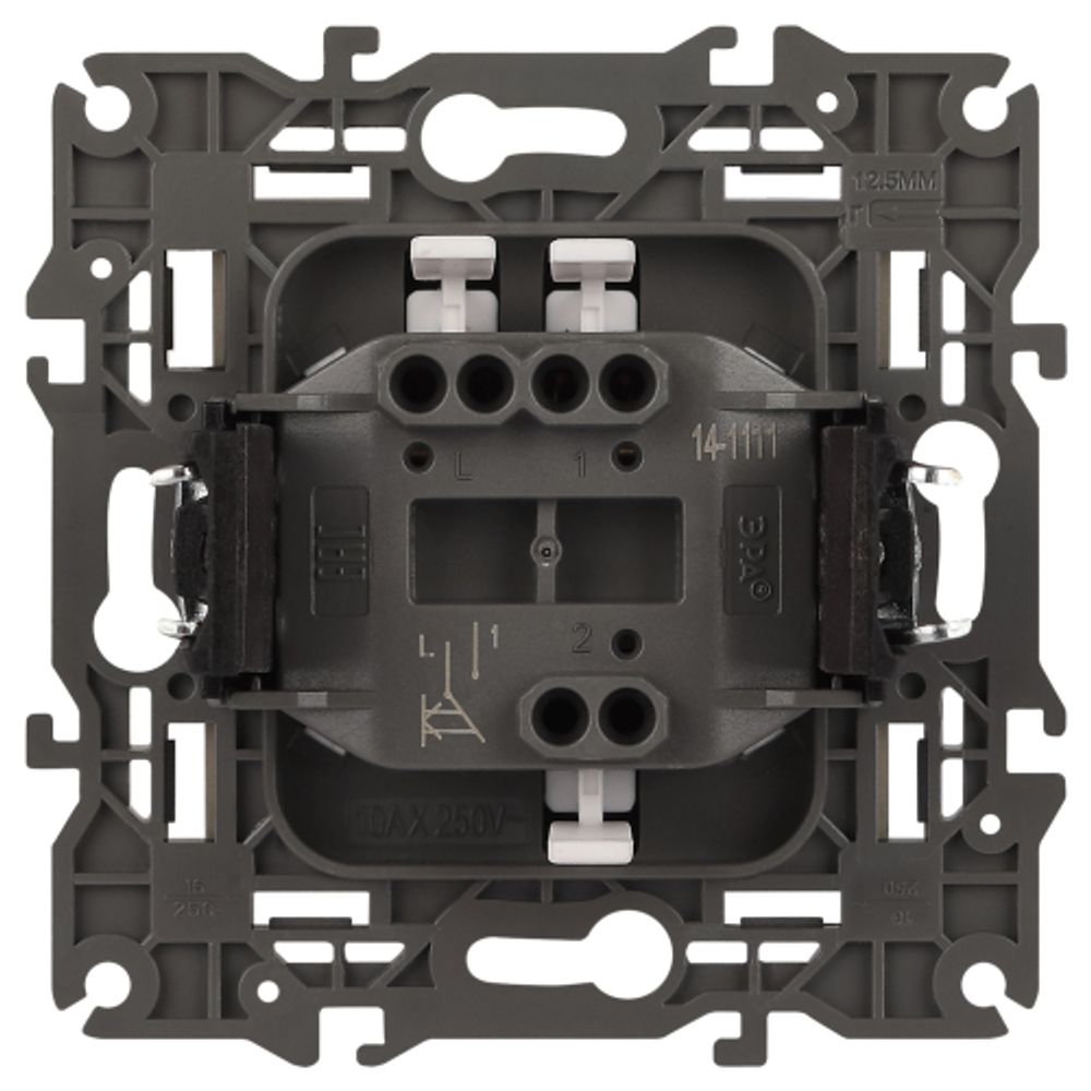 Кнопка ЭРА Elegance 14-1111-16 , 10АХ-250В, Elegance, титан