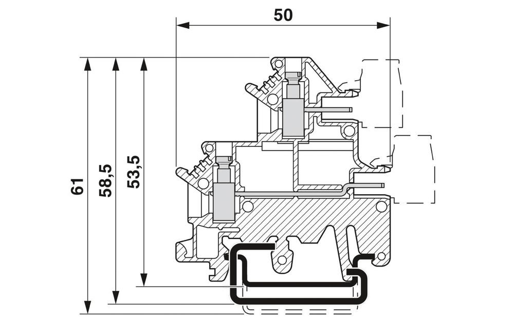 2770943 - UKK 3-MSTB-5,08 AU 32R - Двухъярусные клеммы