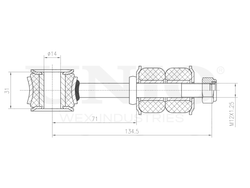 Стойка стабилизатора передняя UNIO SSP-50124