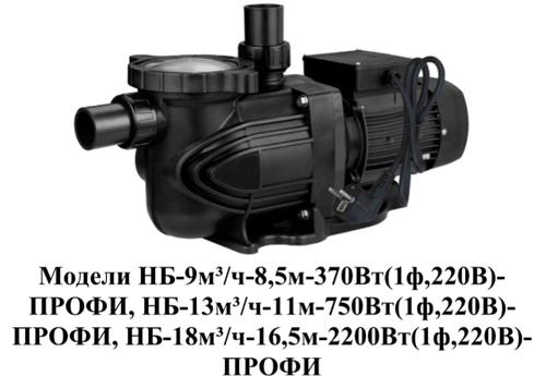 Насос для плавательных бассейнов "Vodotok" модель НБ-18м³/ч-16,5м-2200Вт(1ф,220В)-ПРОФИ