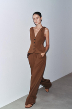 Брюки из смесового льна с защипами — zw collection