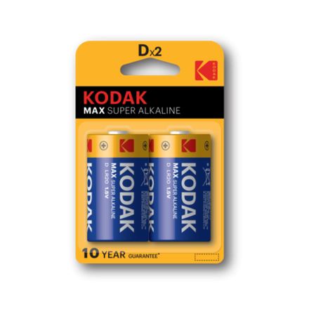 Батарейки Kodak LR20-2BL MAX SUPER Alkaline [KD-2]
