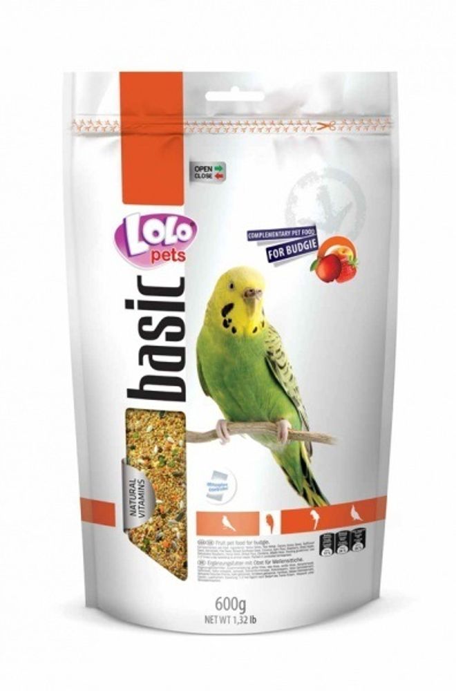 LoLo PETS Корм для волнистых попугаев фруктовый. Дойпак 8 шт/кор