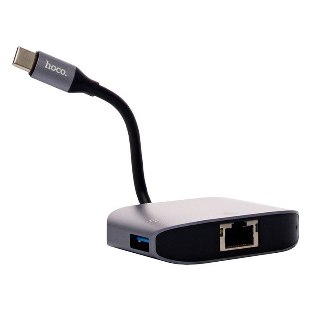 Адаптер Type-C - Lan Hoco HB9 (RJ45/USB)