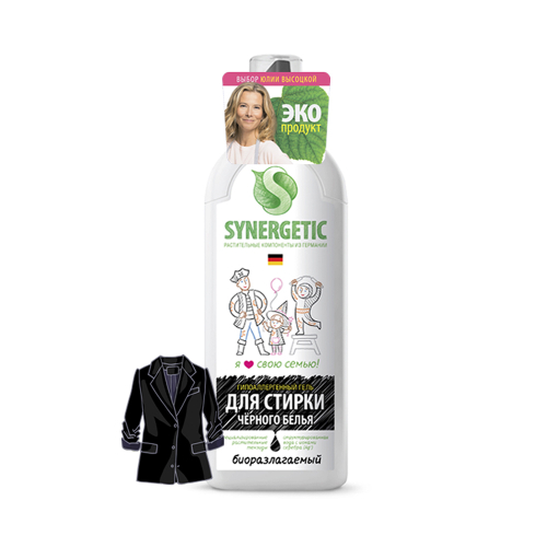 СРЕДСТВО ДЛЯ СТИРКИ ЧЕРНОГО БЕЛЬЯ 0,75 Л (1/12) "СИНЕРГЕТИК"---
