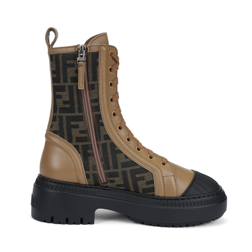 FENDI Women"s FF Motif Domino Biker Boot "Beige"
