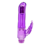 Фиолетовый вибратор для двойной стимуляции Crystal Butterfly (Цвет: фиолетовый)