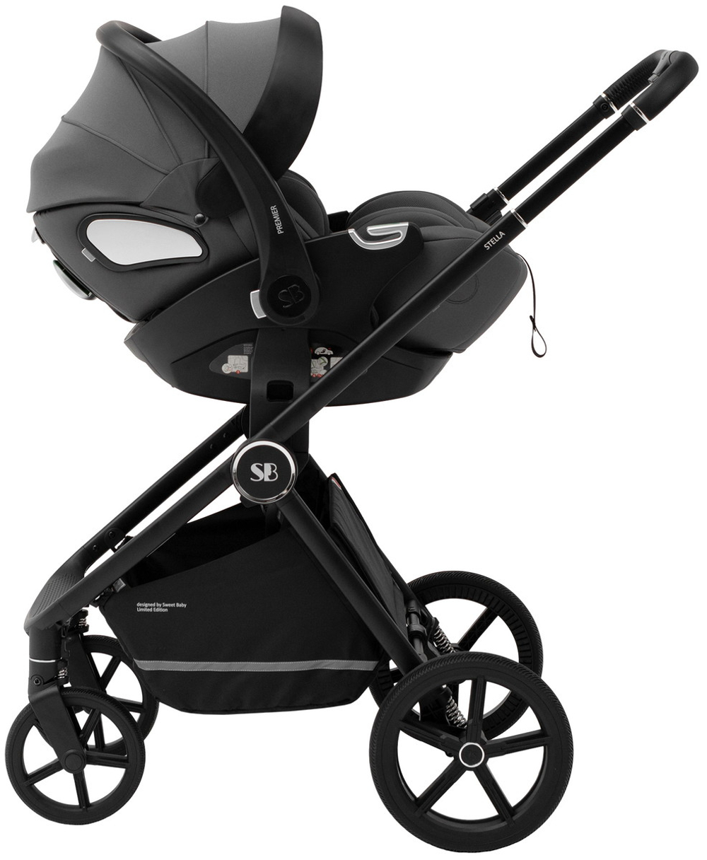 Коляска 3 в 1 Sweet Baby Rocco Air + автокресло Premier Grey Black (Air)