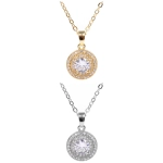 Подвеска из гиппоалергенного сплава со стразами «ЭЛЛАДА», цвет серебро и золото, d-20см/1см