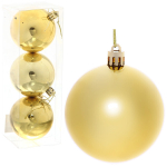 Новогодние шары 7 см (набор 3 шт) «Глянец», золотой