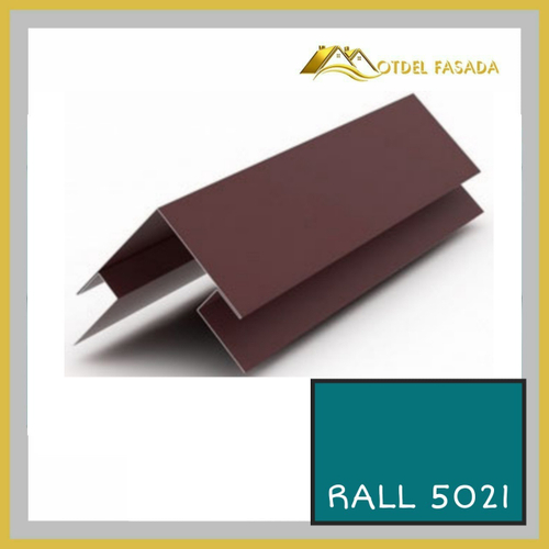 Угол наружный сложный 75мм RALL 5021-Водная синь 0,45мм 2м