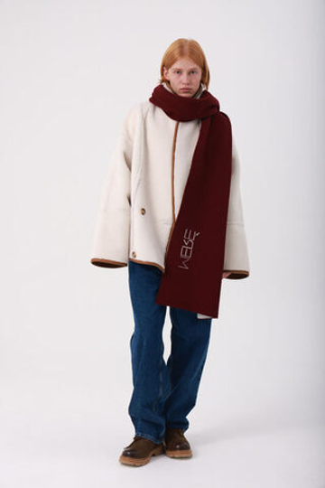 Шарф с логотипом, бордо/молоко