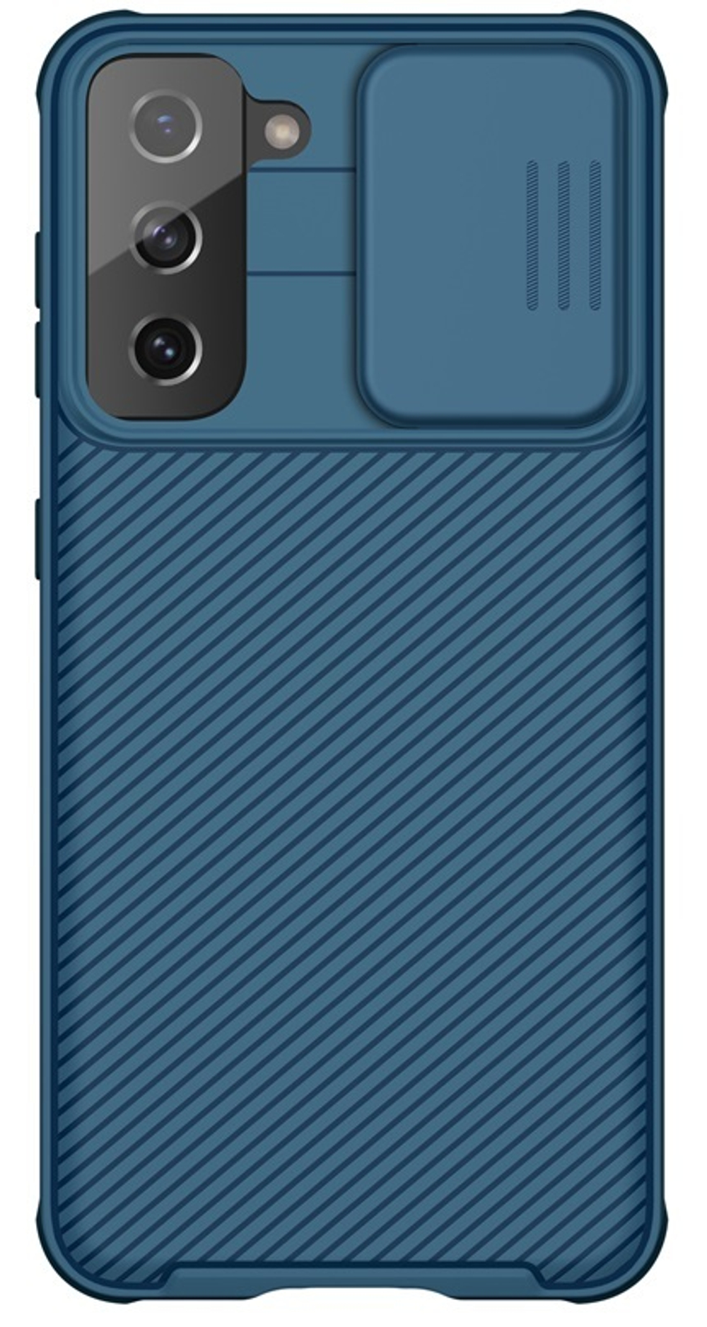 Чехол синего цвета с защитной шторкой для камеры для Samsung Galaxy S21 от Nillkin, серия CamShield Pro Case
