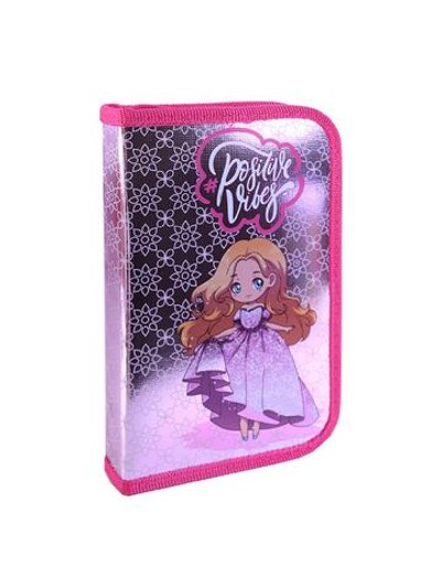 Пенал 1-секц. большой, печать на фольге (Маленькая девочка 2023) (ПО-62)