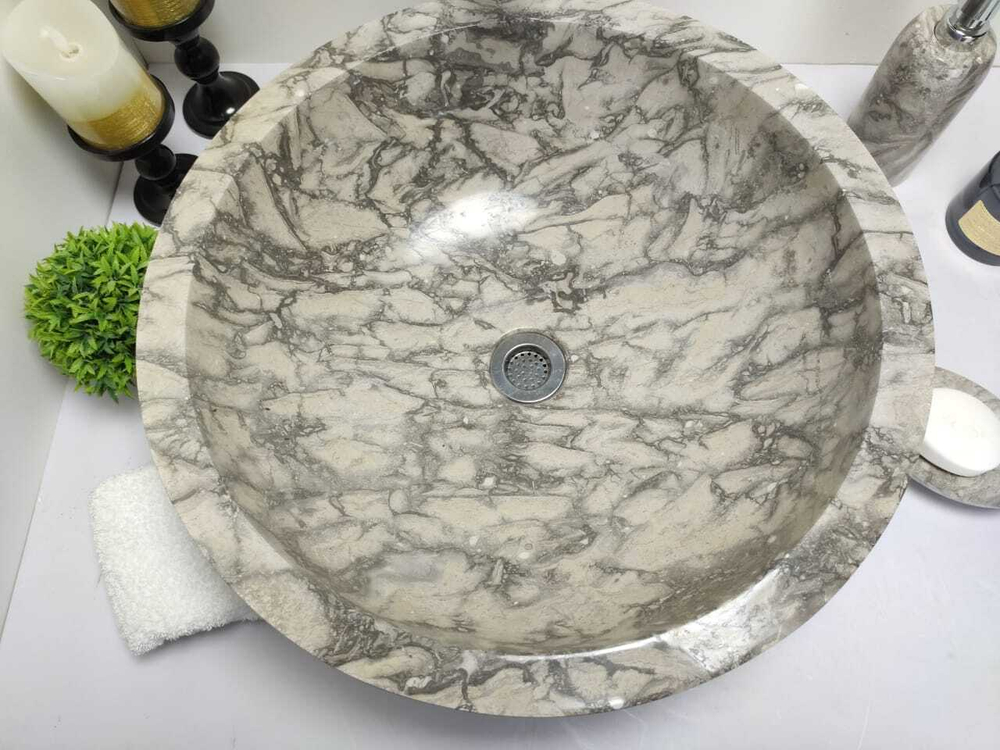 Раковина из мрамора Bowl Grey Doreng Big BM-60022 45*45*17
