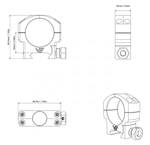 Кольца VECTOR Mark Low на базу Picatinny, ø30 мм (4 винта), BH=8 мм