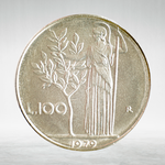Italy 100 Lire 1979 R "Minerva Standing – Large Type", AU