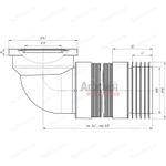 Гофра для унитаза  320/750 90 град  Ani гибкий K729R АНИ пласт(УГЛОВОЙ)
