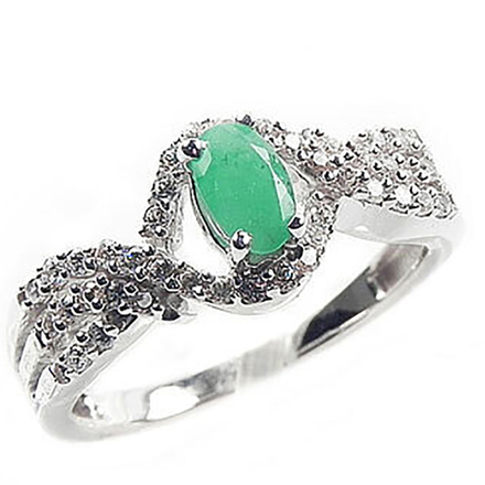 Кольцо "Баллинур" изумруд, циркон