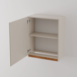 Шкаф кухонный навесной 60х32х75, Виго, для сушки посуды / кухонный модуль с дверцей и полкой / персидский жемчуг, массив дуба, серый, Dipriz