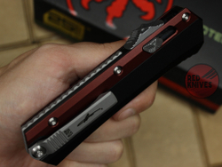 Нож Microtech 184-10 GLYKON Tanto T/E - красные вставки, клинок сатин танто