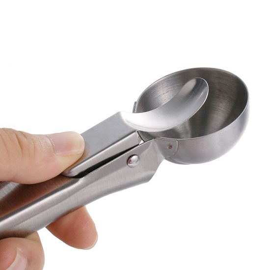 Ложка для мороженого Kamille KM-5195 из нержавеющей стали с выталкивателем