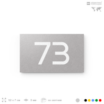 Табличка с номером 73 на дверь квартиры, для офиса, кабинета, аудитории, склада, серая 120х70 мм, Айдентика Технолоджи