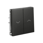 ARTGALLERY 2-клавишный ВЫКЛЮЧАТЕЛЬ ДЛЯ ЖАЛЮЗИ, 2х сх.4, 10А, механизм, быстрозажим. клем., БАЗАЛЬТ