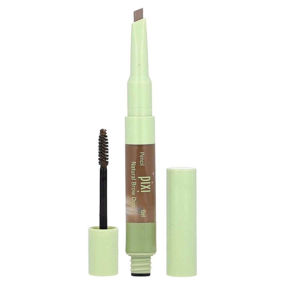 Pixi Beauty, карандаш для бровей и гель для бровей 2-в-1, натуральный коричневый, 1 шт.